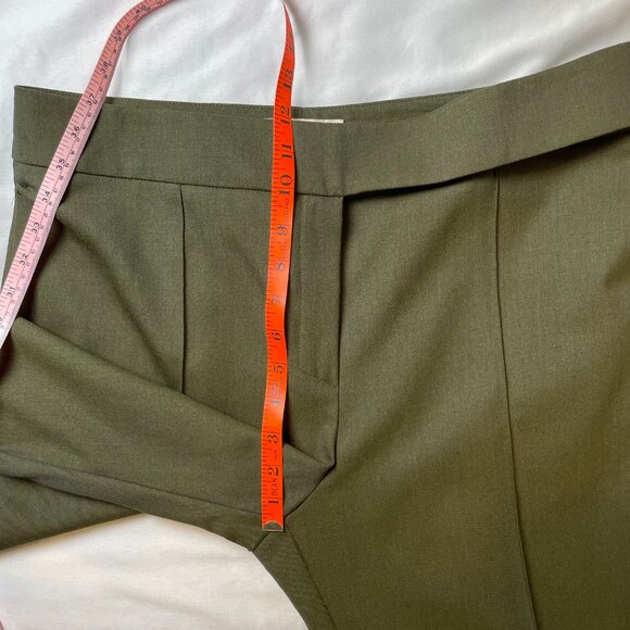 Alexandre Vauthier Pants Trousers Olive Green Wool Stretch Designer Size EU 44 - Picture 8 of 15